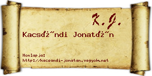 Kacsándi Jonatán névjegykártya